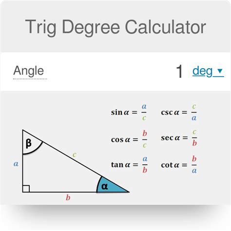 Degrees Calculator Trig