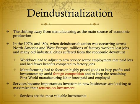 deindustrialization definition ap human geography