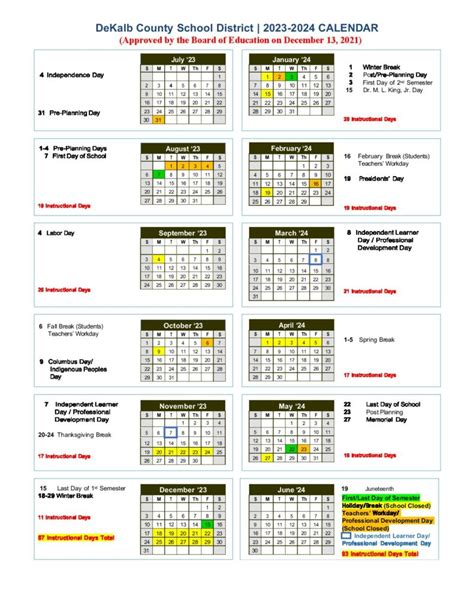 Dekalb County Calendar 24-25