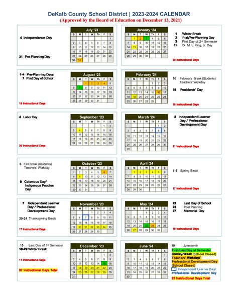 Dekalb County School Calendar 2024-2025