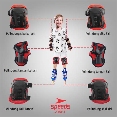 Jual Sepatu Roda BAJAJ Deker Pelindung Inline Skate Satu Set di lapak