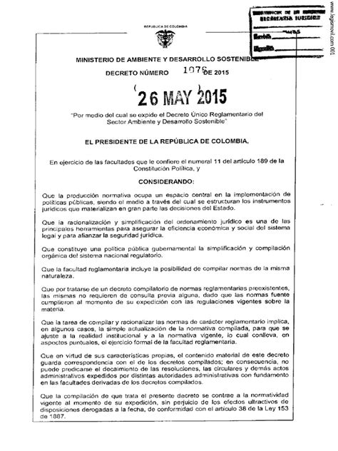 del decreto 1076 de 2015