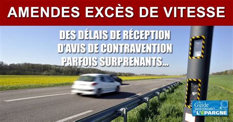 delai pour recevoir une contravention