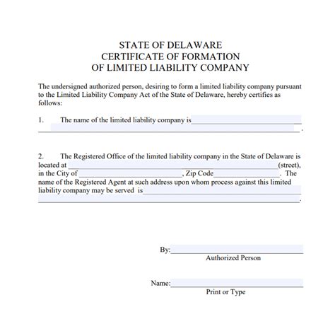 delaware llc formation with address