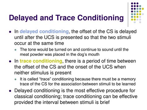 Delayed Conditioning Psychology Example