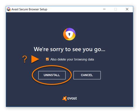 delete avast secure browser on pc