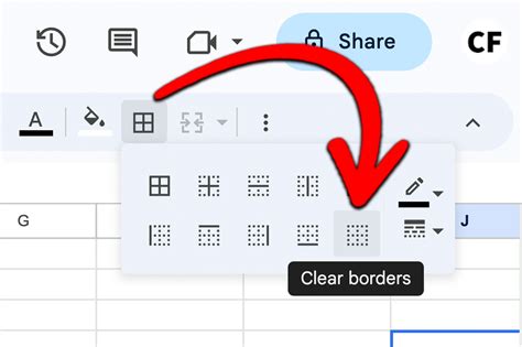 delete border in google sheets