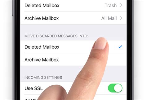 delete email instead of archive iphone