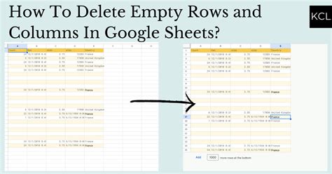 delete empty rows in google docs