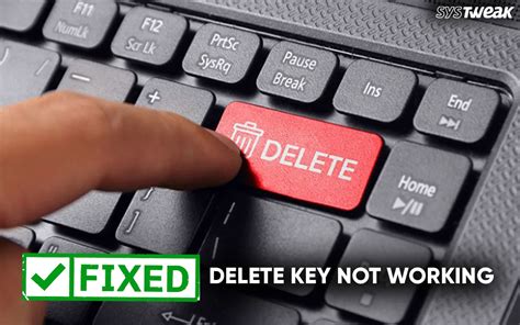 delete key not working on laptop