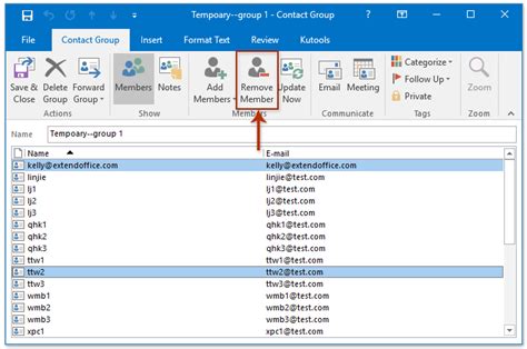 delete name from email list