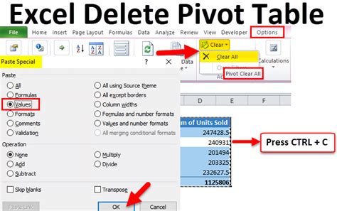 Delete Pivot Table Excel Online
