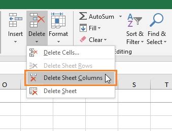 Delete Range Of Columns In Excel