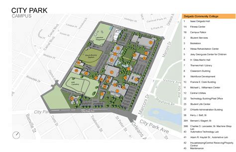 delgado community college map city park