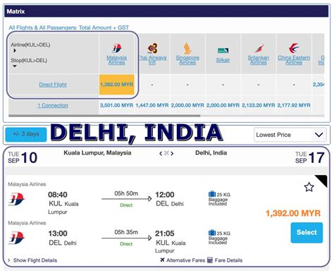 delhi to malaysia flights price