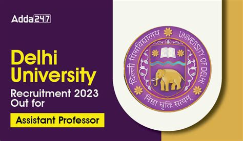 delhi university faculty recruitment 2023