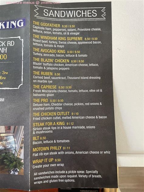 Deli King Restaurant Menu