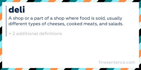 Deli Meaning Example