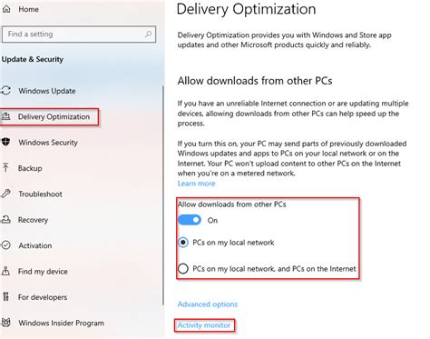 delivery optimization settings