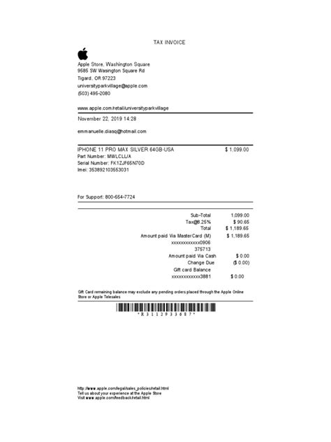 Delivery Receipt Iphone