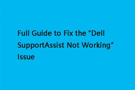 dell support assist not working