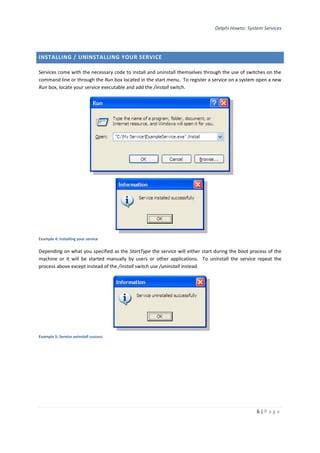 Delphi Install Service Command Line