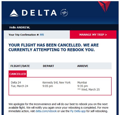 delta air lines cancel flight covid
