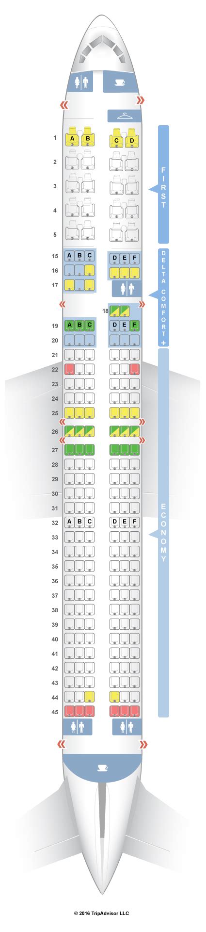 delta airlines boeing 757 seating chart