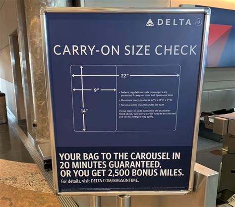 delta check in luggage size limits