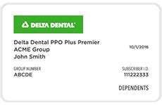 delta dental insurance card