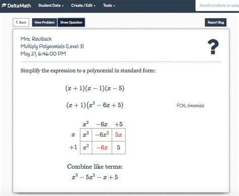 delta math answers key algebra 1