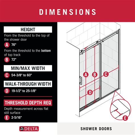 Delta Shower Door Dimensions