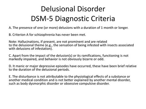 delusional disorder dsm 5