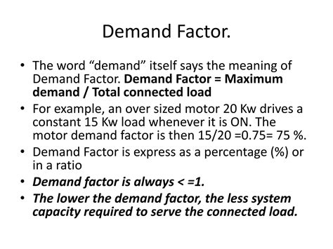 Demand Factor Vs Load Factor