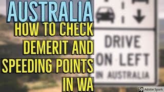 Demerit Points For Speeding Wa