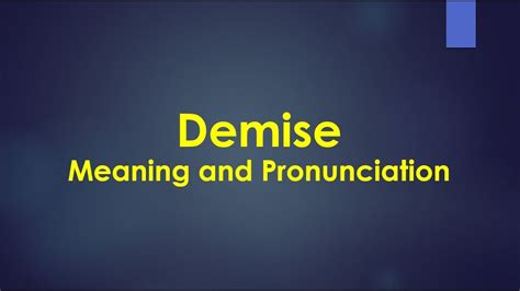 demise meaning in tagalog