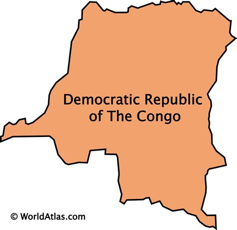 democratic republic of congo map outline