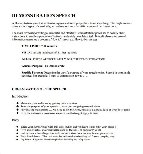 demonstration presentation examples