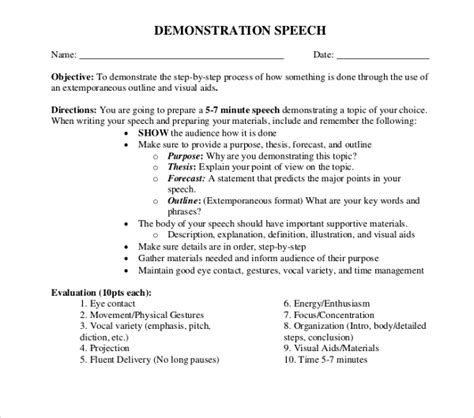 demonstrative presentation example