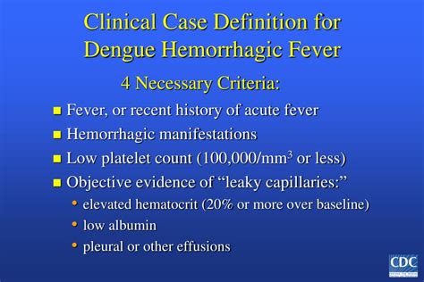 dengue fever case definition