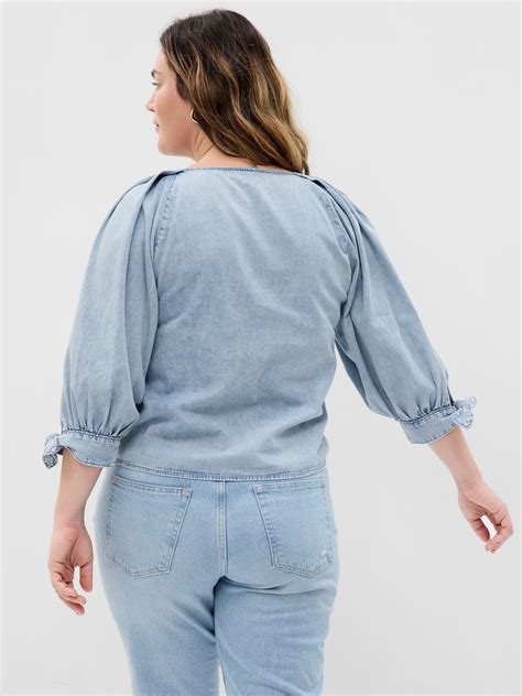 denim balloon top