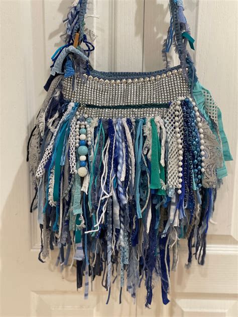 denim fringe bag
