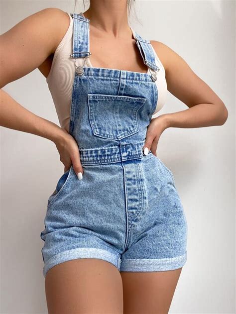 denim overall romper