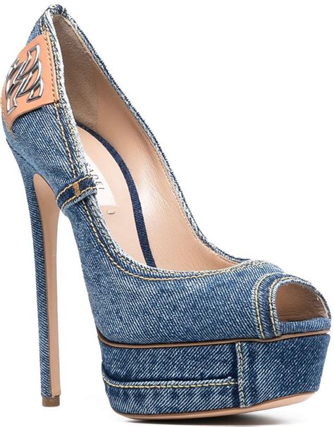denim platform heels
