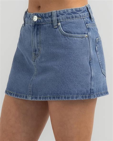 denim skort womens