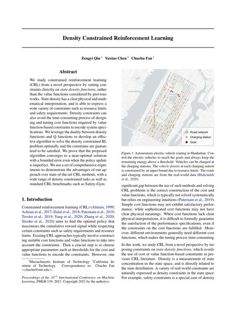 Density Constrained Reinforcement Learning