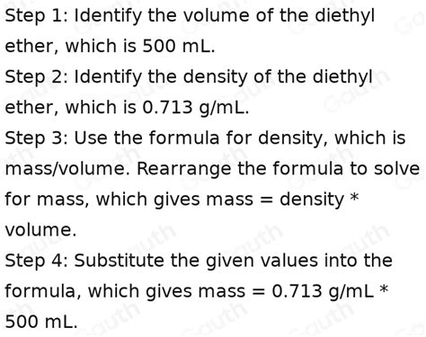 density diethyl ether g/ml