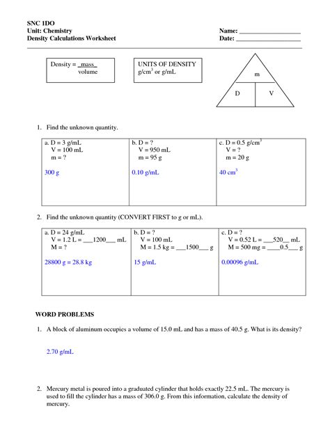 density worksheet chemistry in context 2008 9 answers