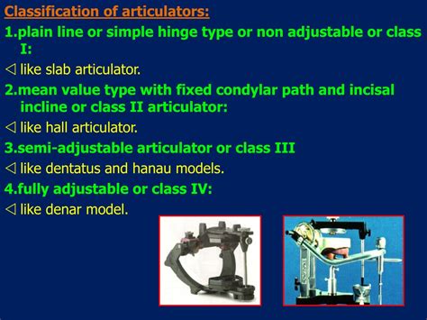 Dental Articulator Classification