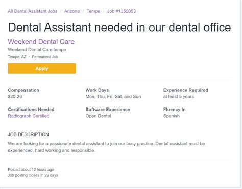 Dental Assistant Apply